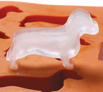 Dog shaped ice cube