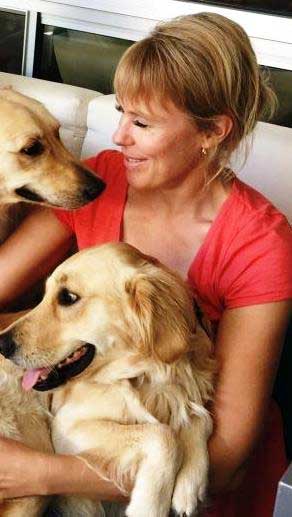 Goldens with human