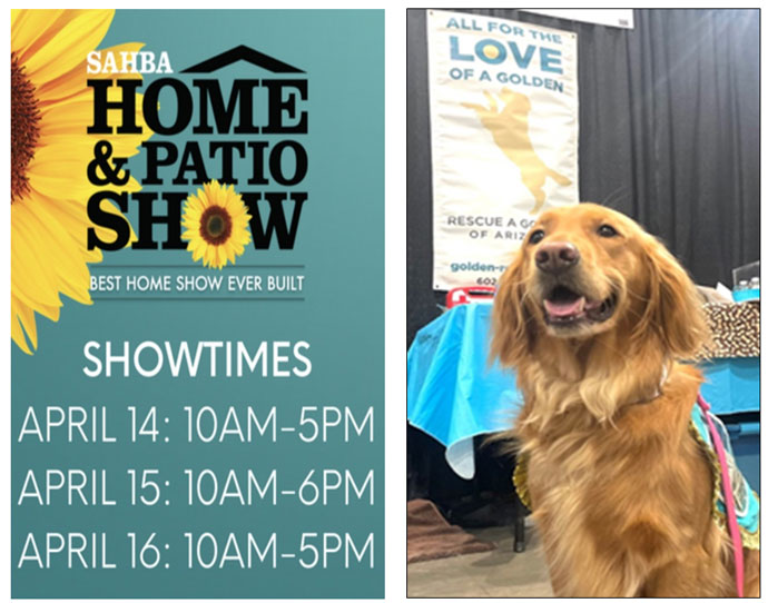 SAHBA dates and photo of golden retriever