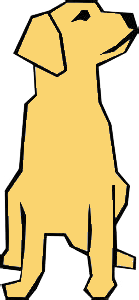 dog outline yellow